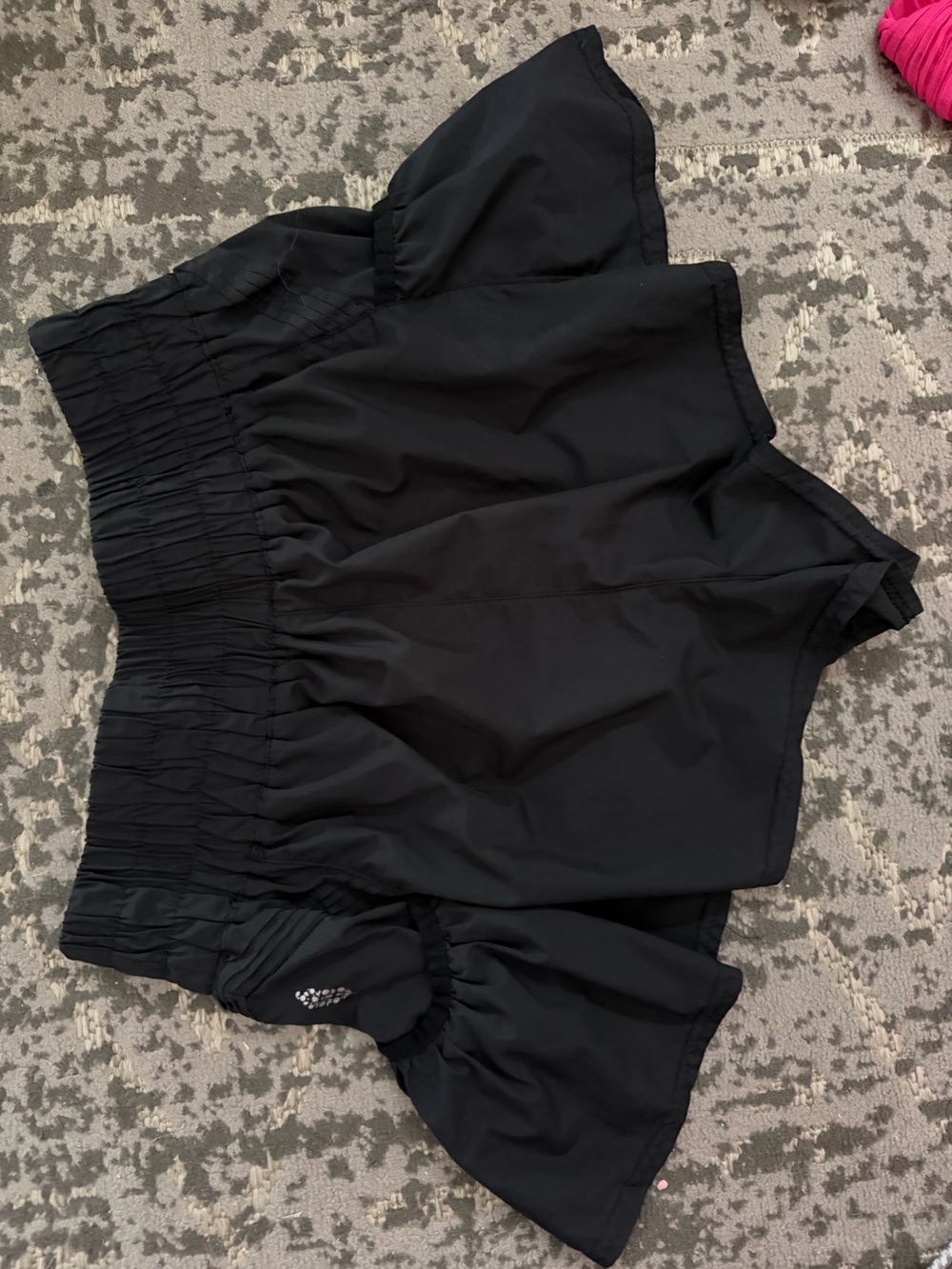FP Movement by Free People Black Athletic Ruffle Waist Shorts